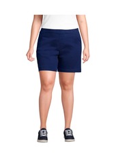 "Lands' End Plus Size Pull On 7"" Chino Shorts - Desert tan"