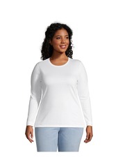 Lands' End Plus Size Relaxed Supima Cotton T-Shirt - Charcoal heather