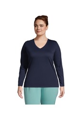 Lands' End Plus Size Relaxed Supima Cotton T-Shirt - Radiant navy