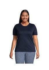 Lands' End Plus Size Relaxed Supima Cotton Crew Neck T-Shirt - Forest moss