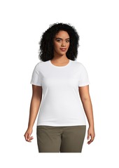 Lands' End Plus Size Relaxed Supima Cotton Crew Neck T-Shirt - Forest moss