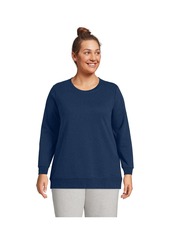 Lands' End Women's Plus Size Serious Sweats Crewneck Long Sleeve Sweatshirt Tunic