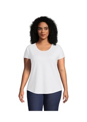 Lands' End Plus Size Lightweight Jersey T-shirt - White