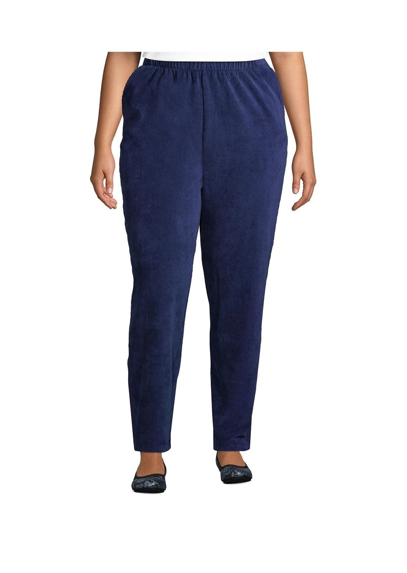 Lands' End Women's Sport Knit High Rise Corduroy Pants - Deep sea navy