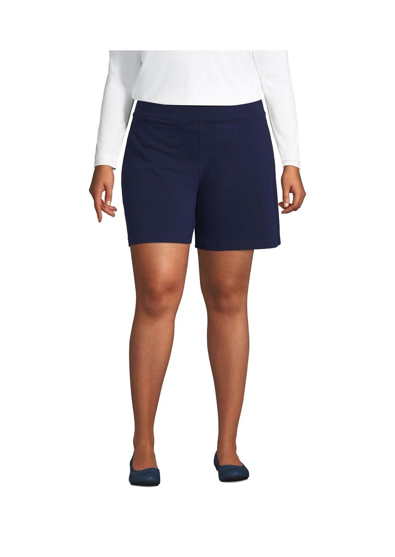 "Lands' End Plus Size Starfish Mid Rise 7"" Shorts - Deep sea navy"