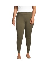 Lands' End Plus Size Starfish Mid Rise Knit Leggings - Rich coffee