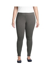 Lands' End Plus Size Starfish Mid Rise Knit Leggings - Rich coffee