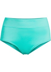 Lands' End Plus Size Tummy Control High Waisted Bikini Swim Bottoms - Turquoise