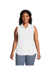 Lands' End Plus Size Wrinkle Free No Iron Shirt - White