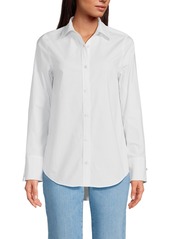 Lands' End Women's Poplin Tie Sleeve Shirt - White