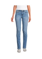 Lands' End Women's Recover Denim Mid Rise Slim Leg Jeans - Indigo tide blue