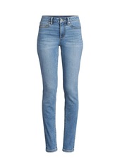 Lands' End Women's Recover Denim Mid Rise Slim Leg Jeans - Beau blue