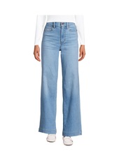 Lands' End Women's Recover High Rise Wide Leg Blue Jeans - River rinse