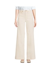 Lands' End Women's Recycled Denim High Rise Wide Leg Jeans - Natural