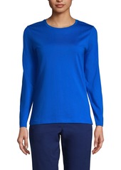 Lands' End Women's Relaxed Supima Cotton Long Sleeve Crew Neck T-Shirt - Royal cobalt