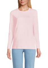 Lands' End Women's Relaxed Supima Cotton Long Sleeve Crew Neck T-Shirt - Royal cobalt