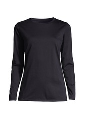 Lands' End Women's Relaxed Supima Cotton T-Shirt - Radiant navy