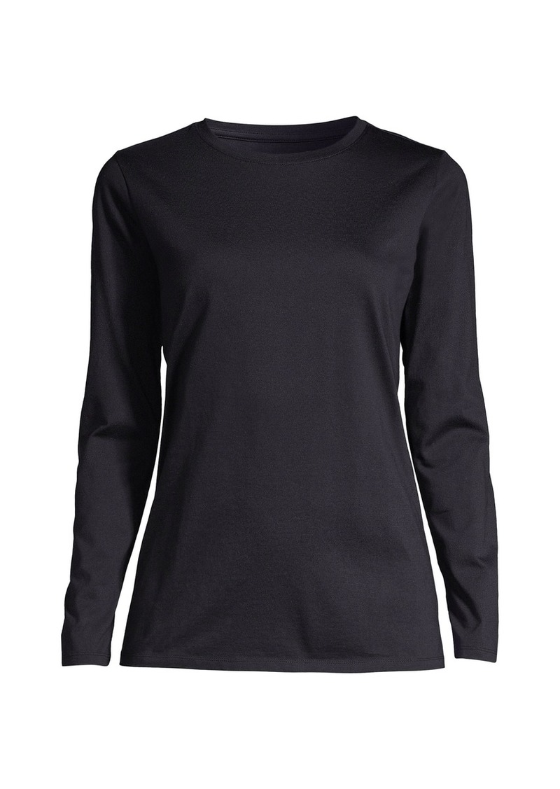 Lands' End Women's Relaxed Supima Cotton T-Shirt - Black