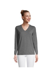 Lands' End Petite Relaxed Supima Cotton T-Shirt - Charcoal heather