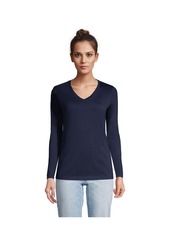 Lands' End Women's Relaxed Supima Cotton T-Shirt - Charcoal heather