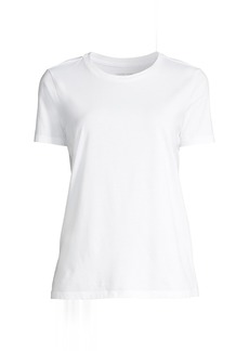 Lands' End Women's Relaxed Supima Cotton Short Sleeve Crewneck T-Shirt - White