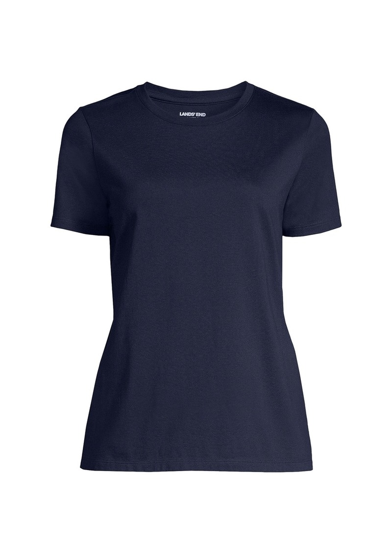 Lands' End Women's Relaxed Supima Cotton Short Sleeve Crewneck T-Shirt - Radiant navy