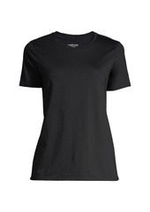Lands' End Women's Relaxed Supima Cotton Short Sleeve Crewneck T-Shirt - Black