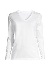 Lands' End Women's Relaxed Supima Cotton T-Shirt - White