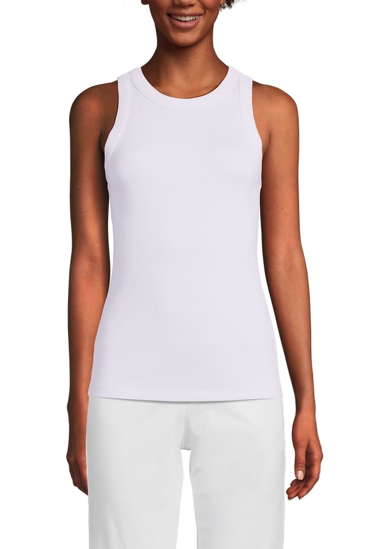 Lands' End Women's Rib Tank Top - Pale lilac frost