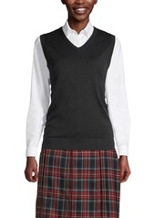 Lands' End Women's School Uniform Cotton Modal Fine Gauge Sweater Vest - Classic navy