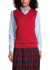 Lands' End Women's School Uniform Cotton Modal Fine Gauge Sweater Vest - Classic navy