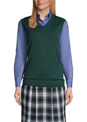 Lands' End Women's School Uniform Cotton Modal Fine Gauge Sweater Vest - Classic navy