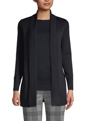 Lands' End Women's Cotton Modal Shawl Collar Cardigan Sweater - Dark cobalt blue