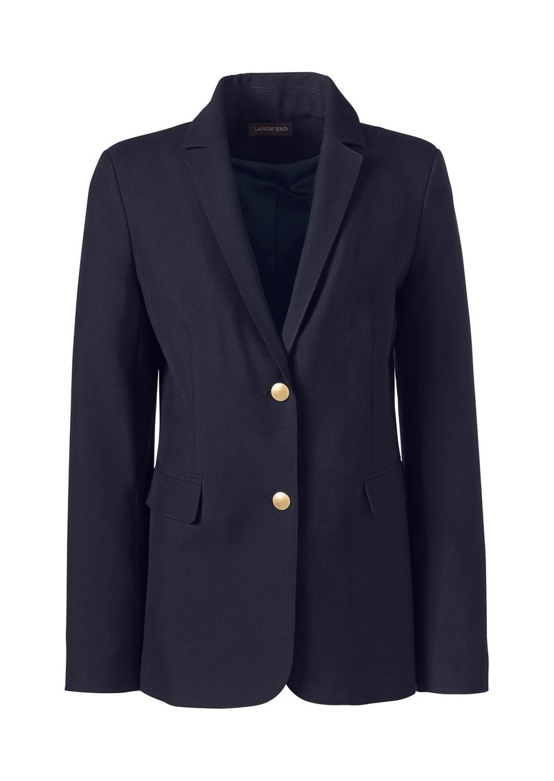 Lands' End Women's School Uniform Hopsack Blazer - Deep navy