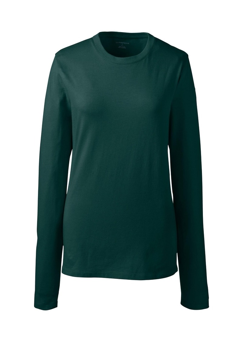 Lands' End Women's School Uniform Long Sleeve Essential T-shirt - Evergreen