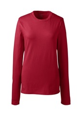 Lands' End Women's School Uniform Long Sleeve Essential T-shirt - Evergreen