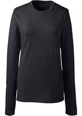 Lands' End Women's School Uniform Long Sleeve Essential T-shirt - Evergreen