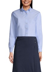 Lands' End Women's School Uniform Long Sleeve Oxford Dress Shirt - Blue