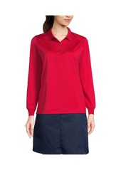 Lands' End Women's Long Sleeve Rapid Dry Polo Shirt - Classic navy