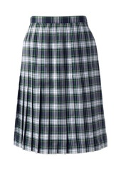 Lands' End Women's School Uniform Plaid Pleated Skirt Below the Knee - Classic navy large plaid