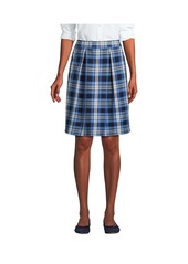 Lands' End Women's School Uniform Plaid Skort Top of Knee - White plaid