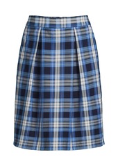 Lands' End Women's School Uniform Plaid Skort Top of Knee - White plaid