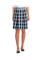 Lands' End Women's School Uniform Plaid Skort Top of Knee - White plaid