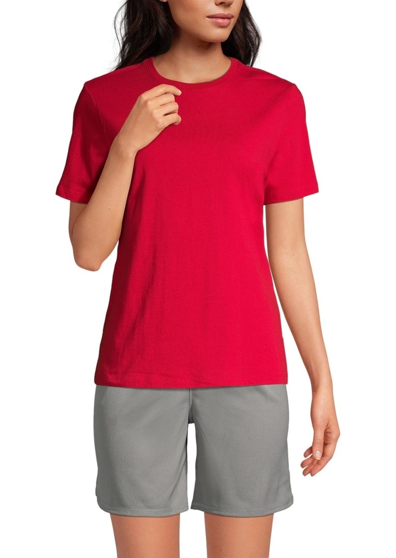 Lands' End Women's School Uniform Short Sleeve Feminine Fit Essential T-shirt - Red
