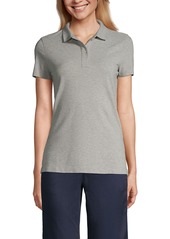 Lands' End Women's School Uniform Short Sleeve Feminine Fit Mesh Polo Shirt - Gray heather