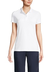 Lands' End Women's School Uniform Short Sleeve Feminine Fit Mesh Polo Shirt - Gray heather