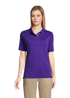 Lands' End Women's School Uniform Short Sleeve Interlock Polo Shirt - Deep purple
