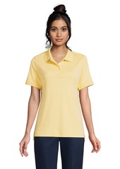Lands' End Women's School Uniform Short Sleeve Interlock Polo Shirt - White