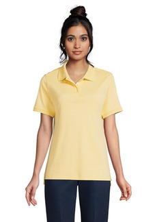 Lands' End Women's School Uniform Short Sleeve Interlock Polo Shirt - Maize