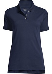 Lands' End Women's School Uniform Short Sleeve Interlock Polo Shirt - Red